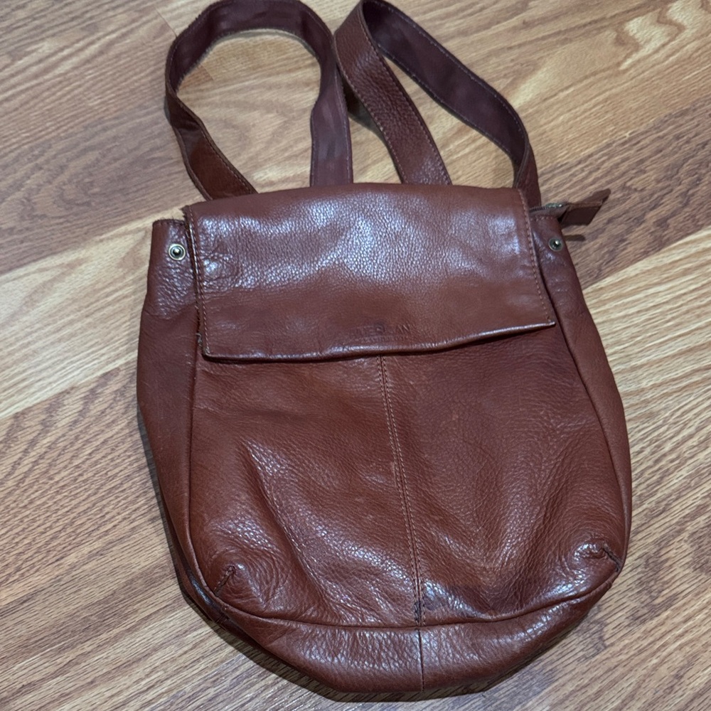 Elegant Brown Leather Women's Backpack